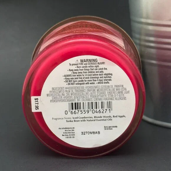 BBW Frosted Cranberry White Barn Bath & Body Works Single Wick Candle - Picture 9 of 10